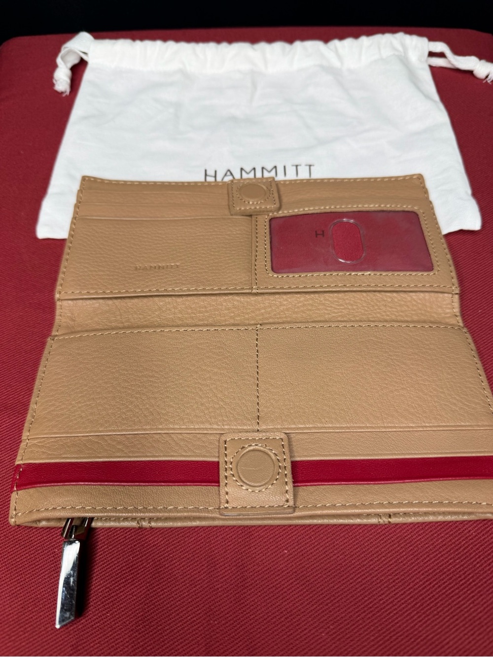 Hammitt Sculpted Taupe Wallet with Black Button Accents - Picture 4 of 7